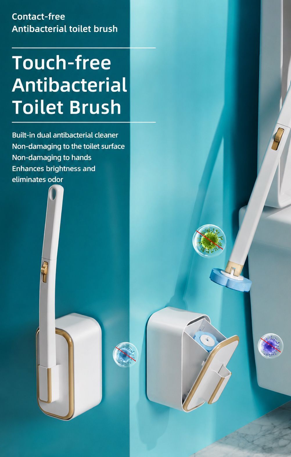 Toilet Brush Set Grey 02 - Image 2