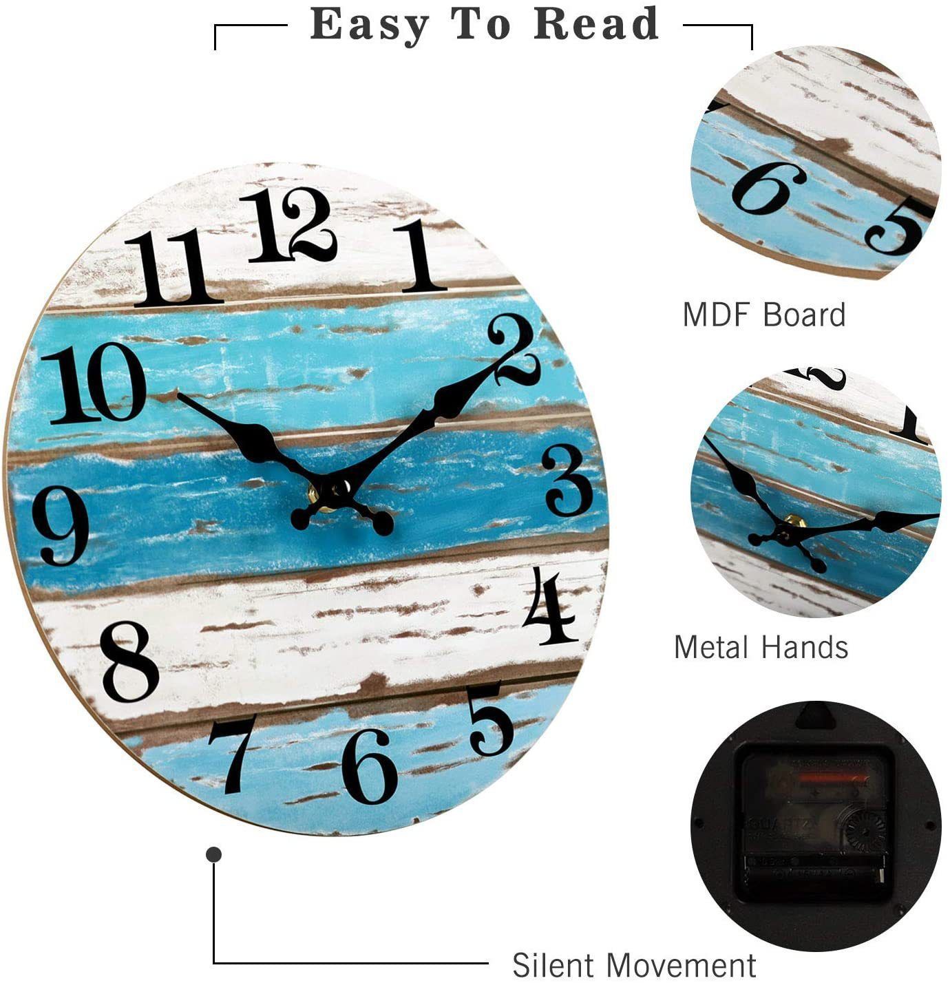 Wooden Wall Clock No.5, 10 Inch - Image 5