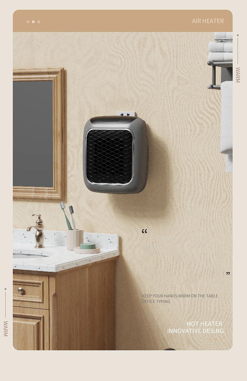 Gray Mini Wall Mount Heater - Image 6