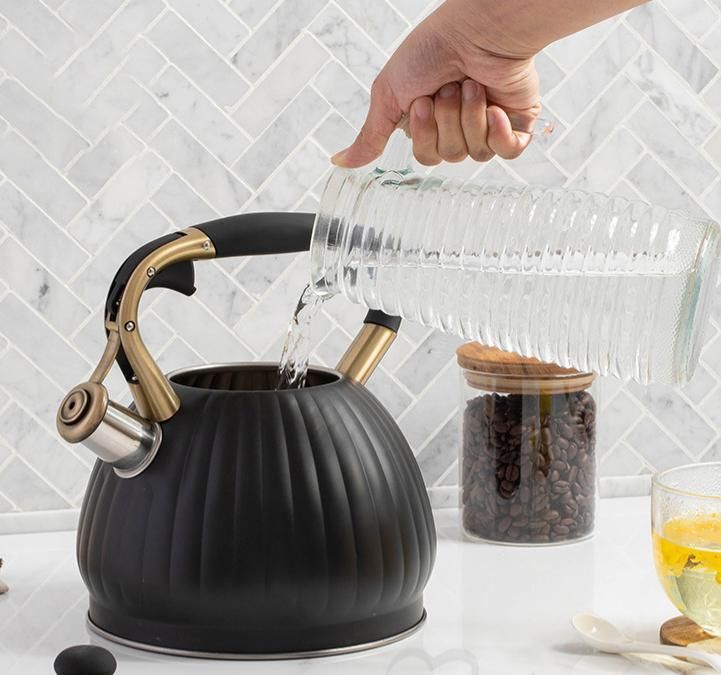 Black Pumpkin Shaped Water Kettle 3.5L - Image 2