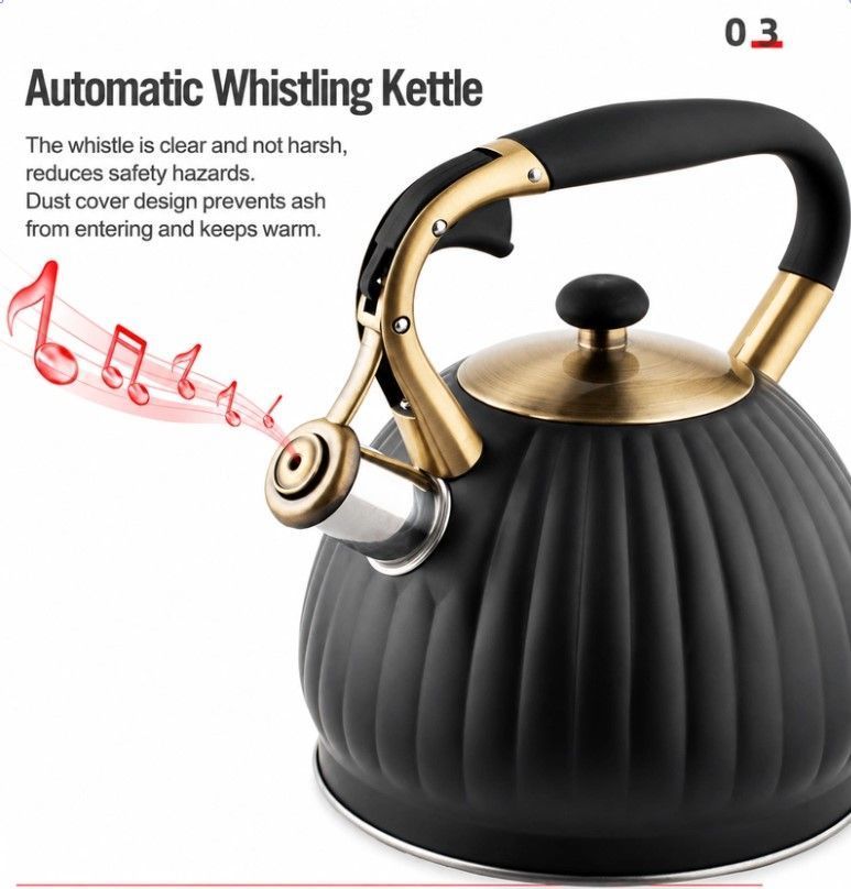 Black Pumpkin Shaped Water Kettle 3.5L - Image 6