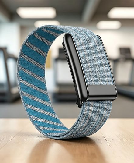 Nylon Sport Watch Strap - Diamond Blue with Black Buckle - Image 1
