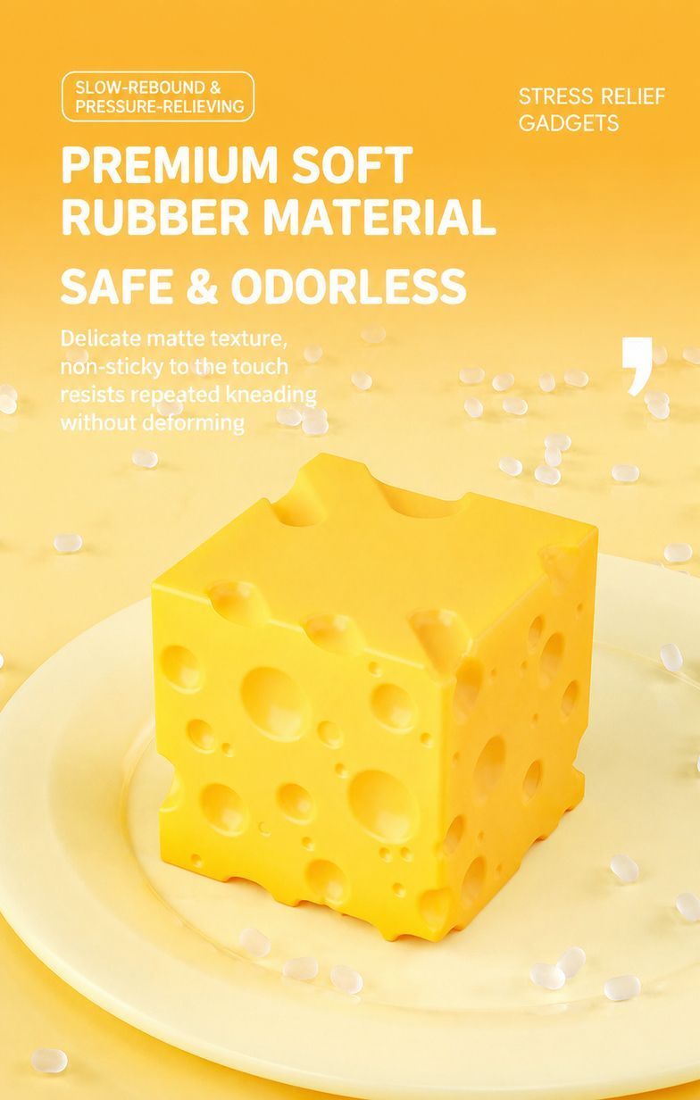 Cheese Squeeze Toy 5×5×5cm - Image 3