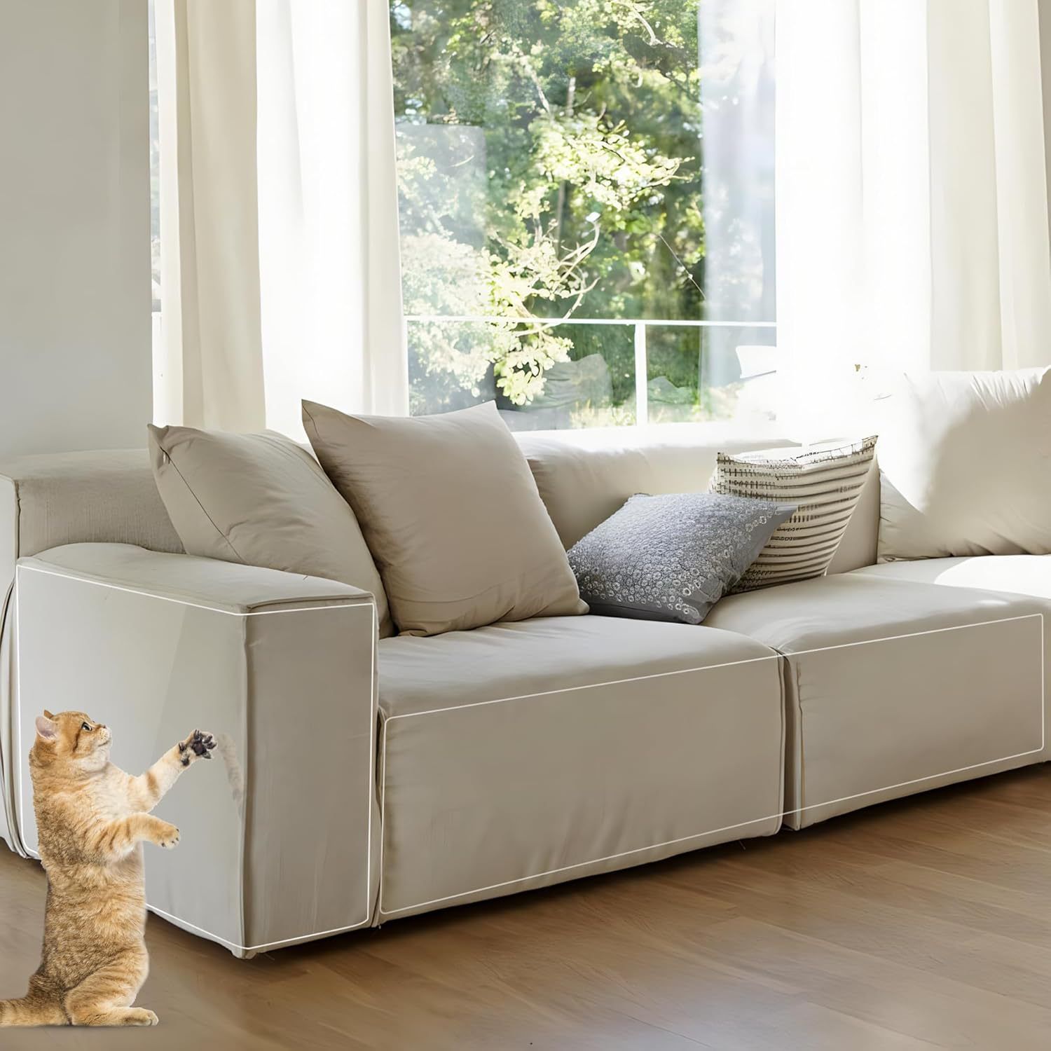 PVC Anti-Scratch Protective Film Self-Adhesive Cut-to-Size Pet Furniture Guard - Image 7