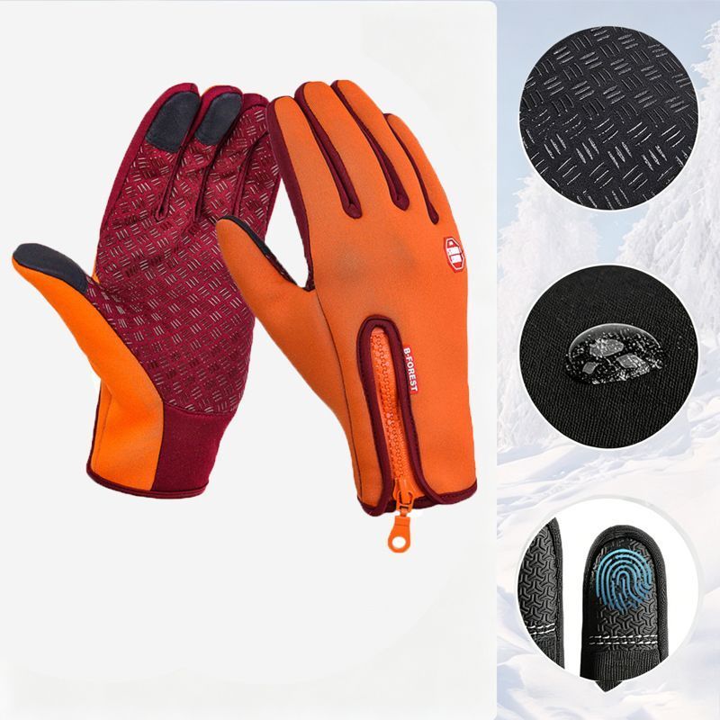 Upgraded Thermal Cycling Gloves - Orange M - Image 1