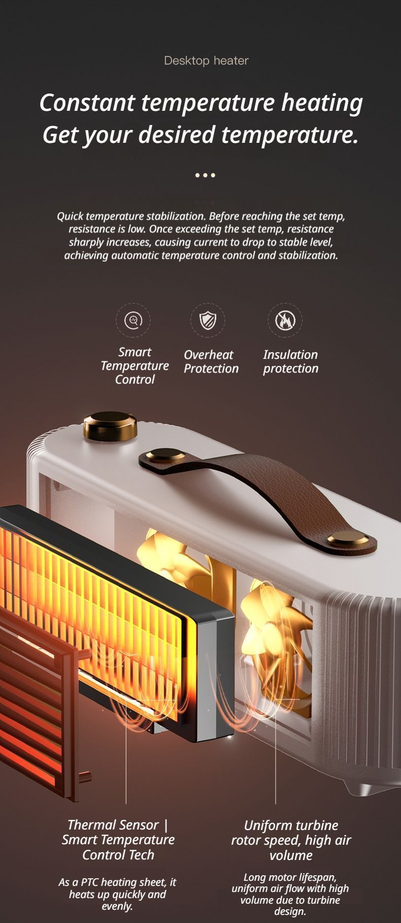 Green Desktop Space Heater - Image 4