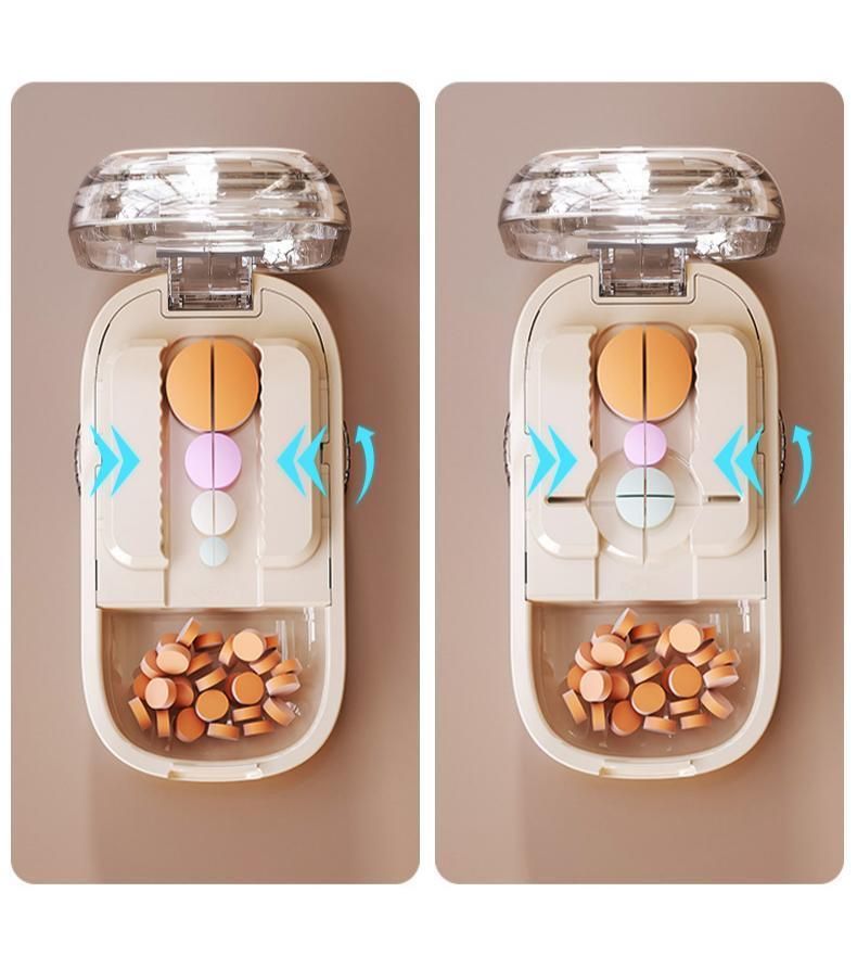 2pcs Cream White Pill Box with 1/2 Pill Cutter - Image 5