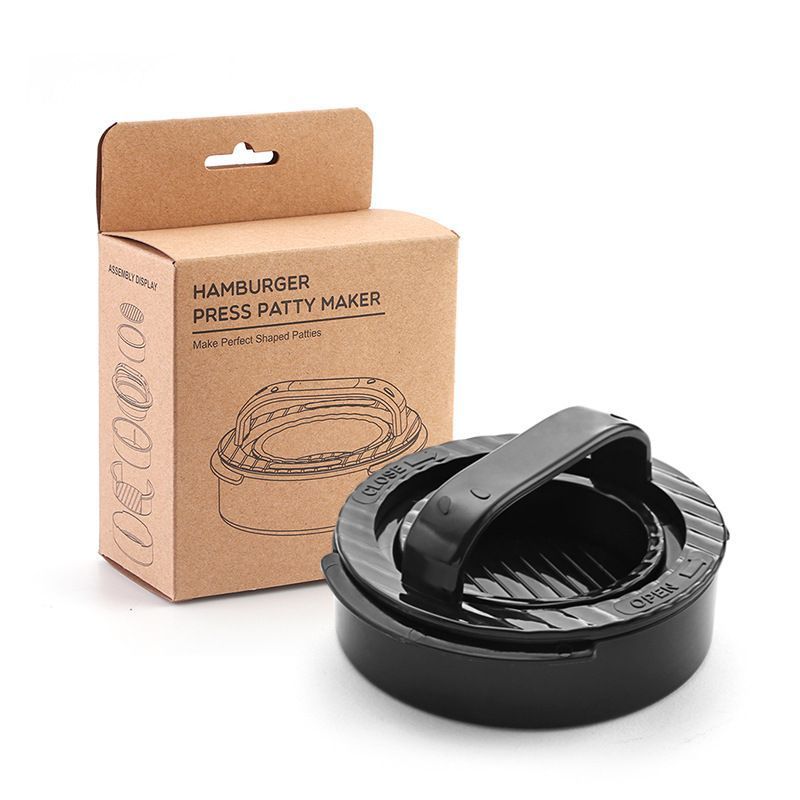 4Pcs Round Hamburger Patty Press Maker Tool Set black - Image 1