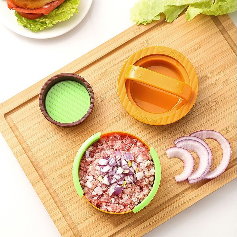 4Pcs Round Hamburger Patty Press Maker Tool Set black - Image 3