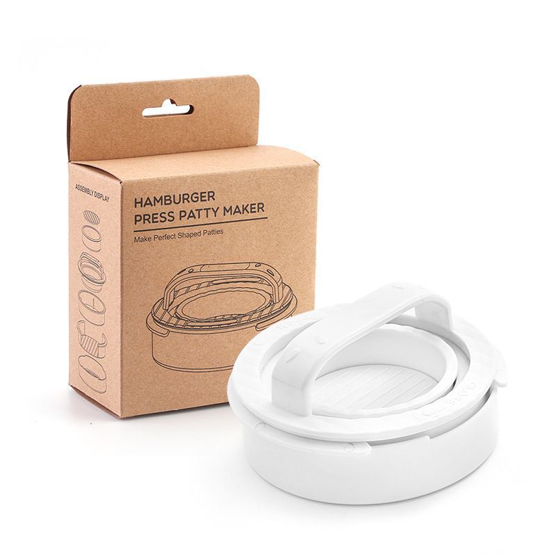 4Pcs Round Hamburger Patty Press Maker Tool Set white - Image 1