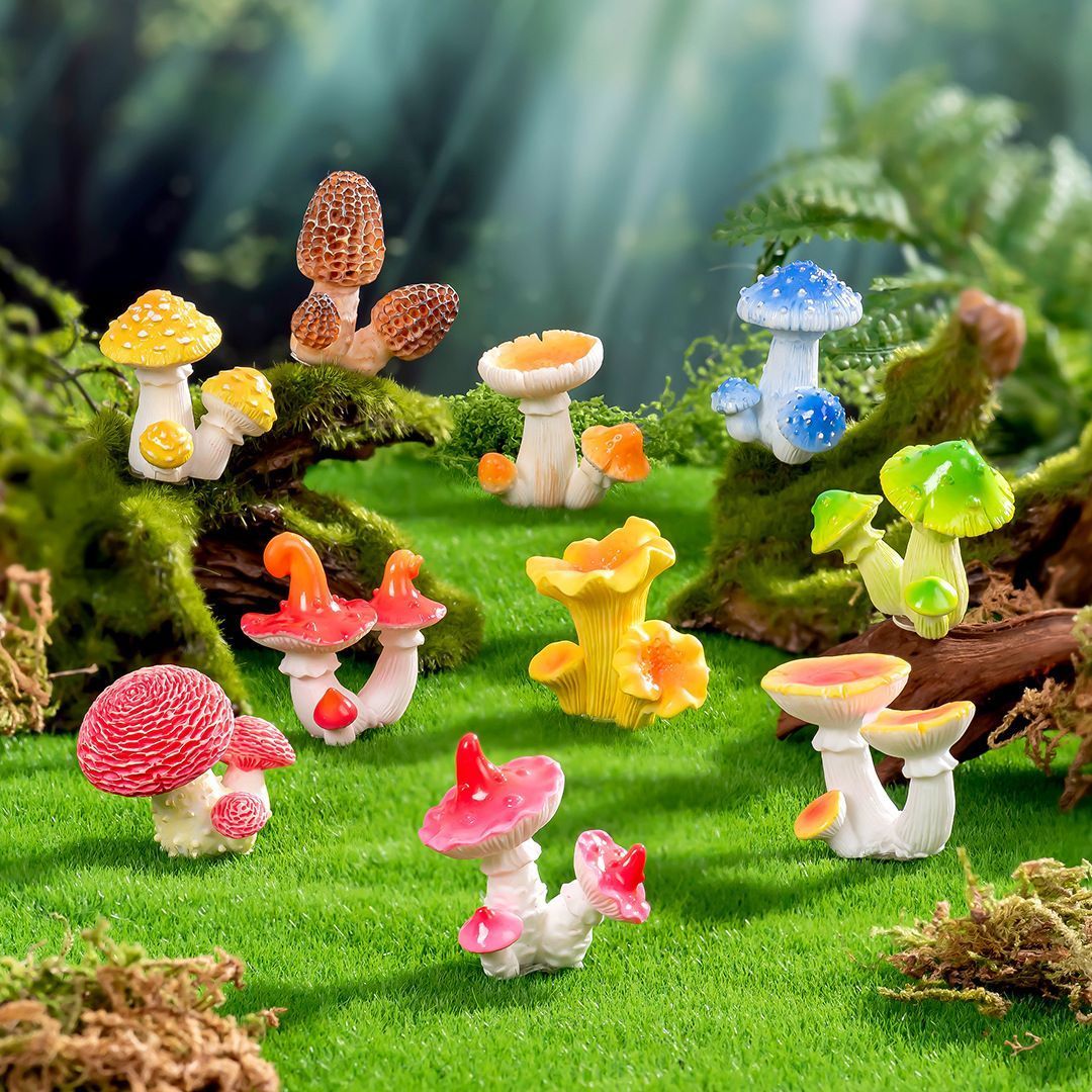 10pcs Artificial Mushroom Ornament-Type 10 - Image 2