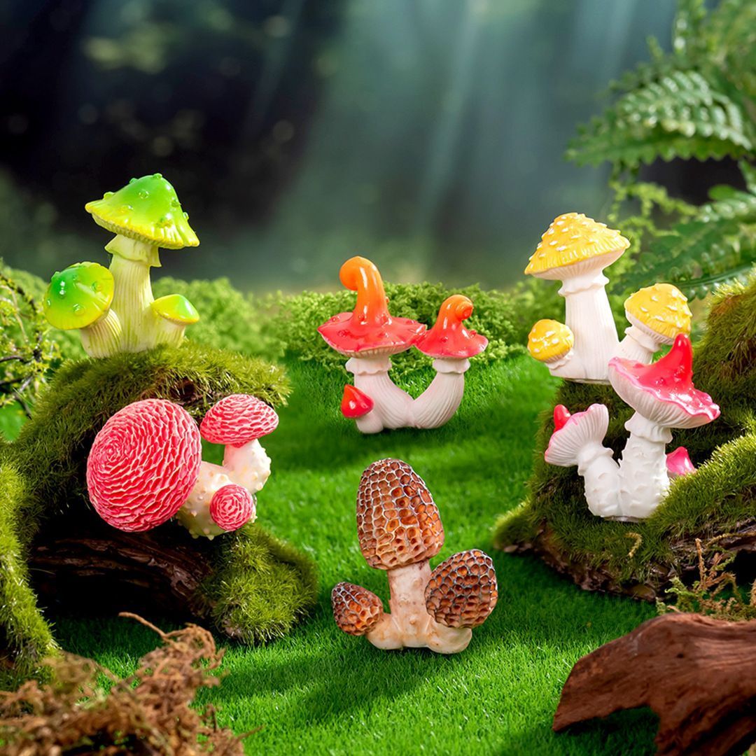 10pcs Artificial Mushroom Ornament-Type 10 - Image 3