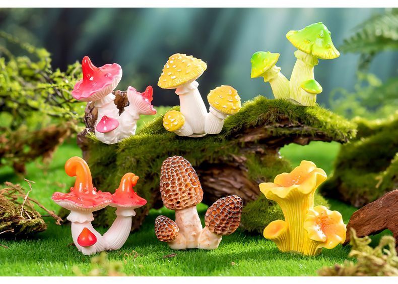 10pcs Artificial Mushroom Ornament-Type 5 - Image 8