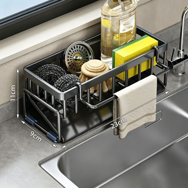 Low Profile Tilted Dish Drying Rack Black - Image 1