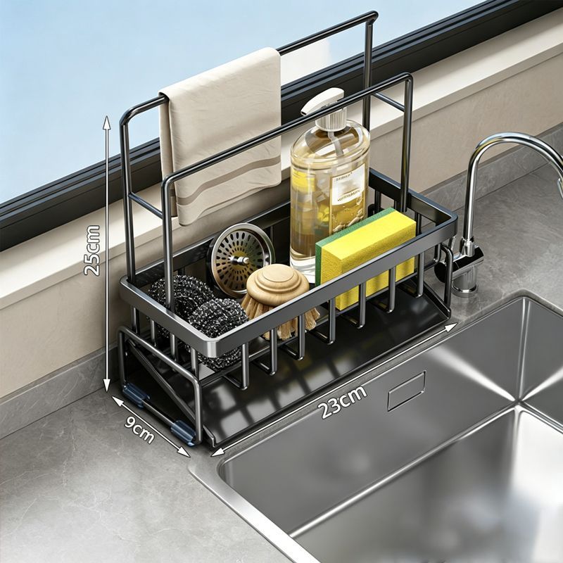 Tall Tilted Dish Drying Rack Black - Image 1