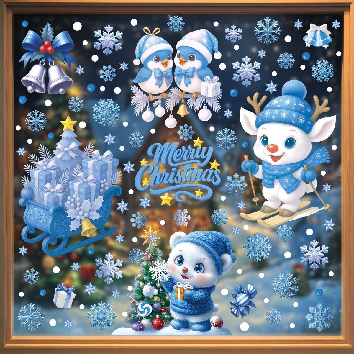 4 Styles Christmas Window Stickers Pack-04 - Image 1