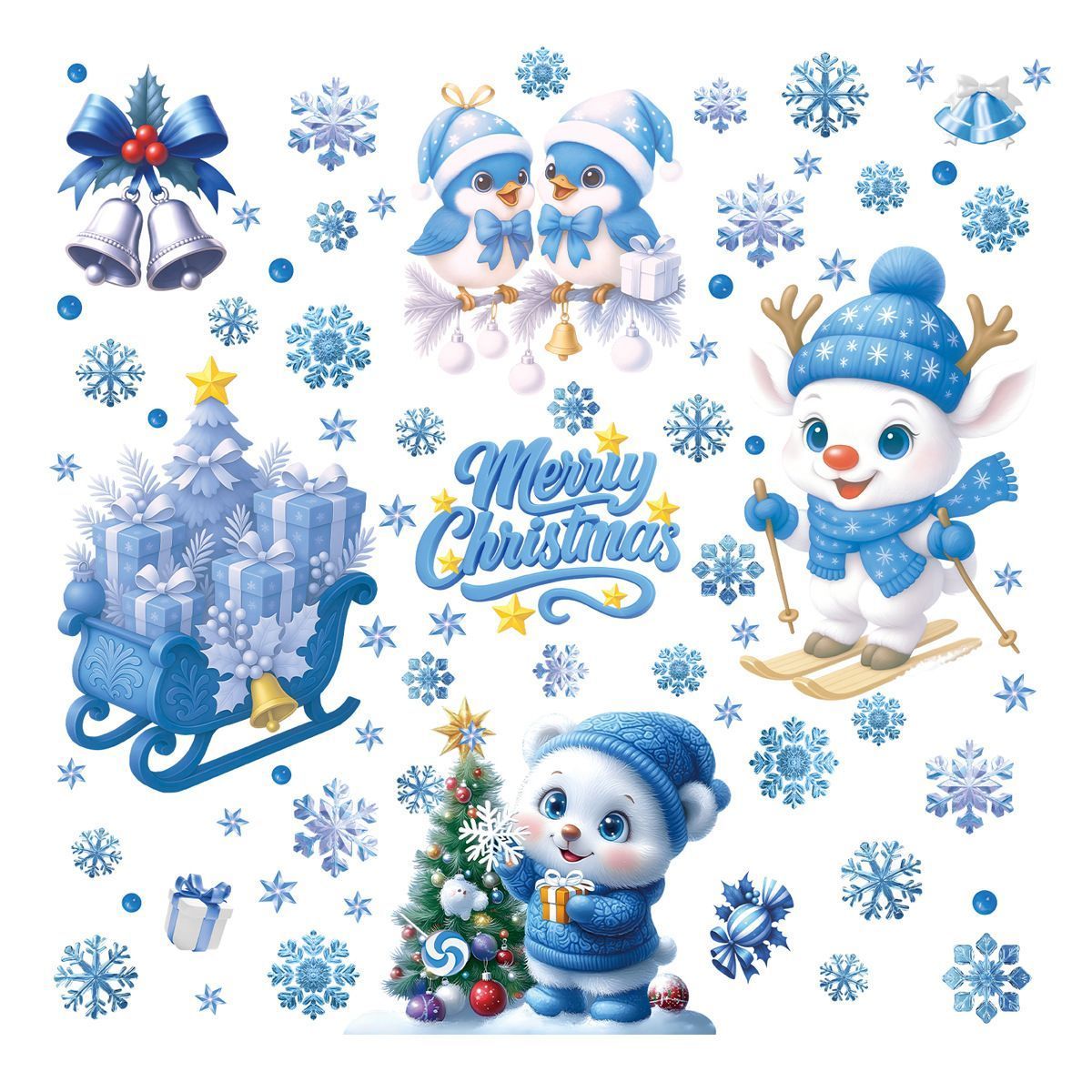 4 Styles Christmas Window Stickers Pack-04 - Image 2