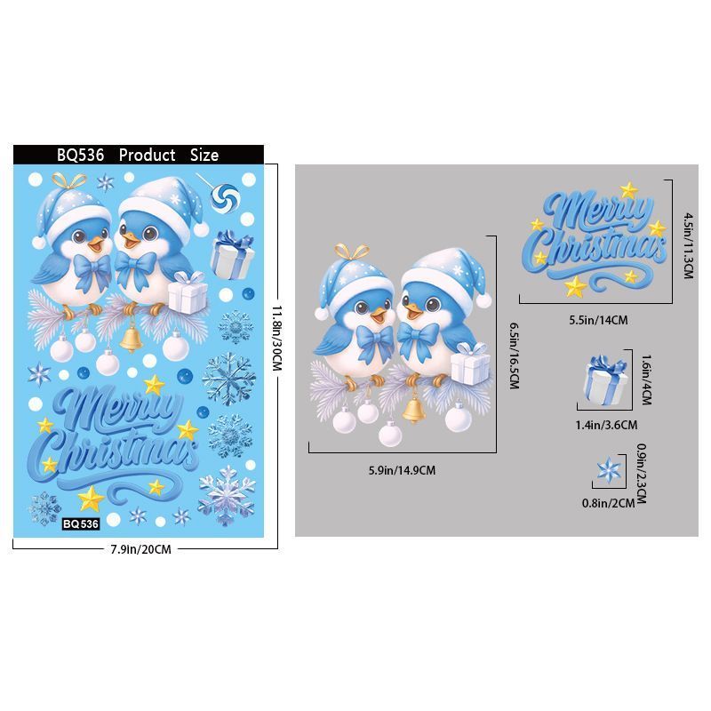 6 Styles Christmas Window Stickers Pack-02 - Image 8