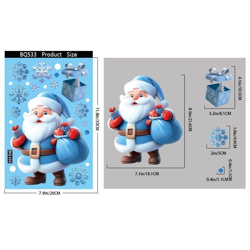 8 Styles Christmas Window Stickers Pack - Image 5