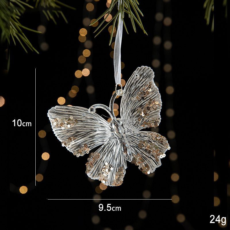 2pcs Butterfly Christmas Ornament Props - Image 1