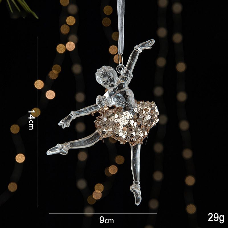 2pcs Ballerina Girl Christmas Ornament Props - Image 1