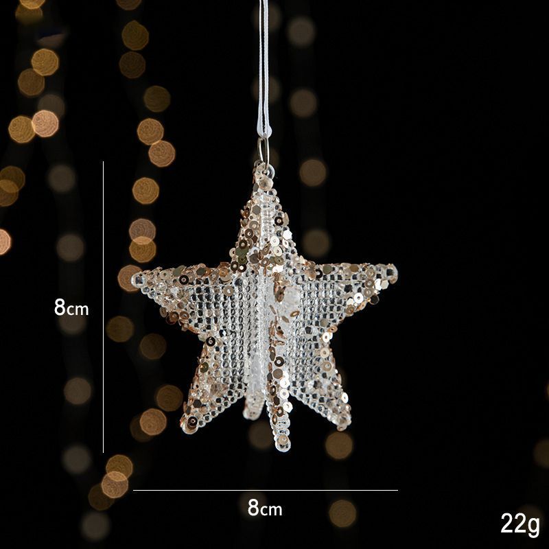 2pcs 3D Five-pointed Star Christmas Ornament Props - Image 1