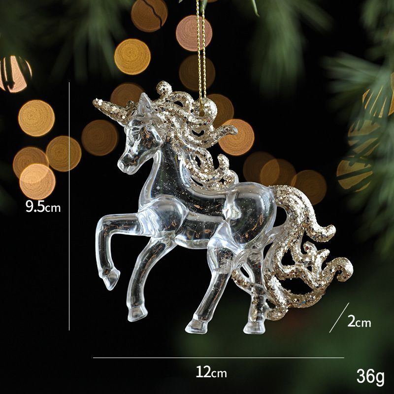 2pcs Unicorn C Christmas Ornament Props - Image 1