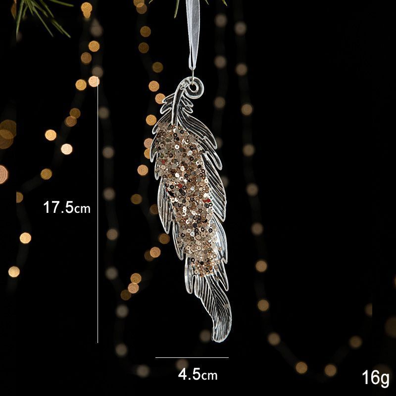 2pcs Feather Christmas Ornament Props - Image 1