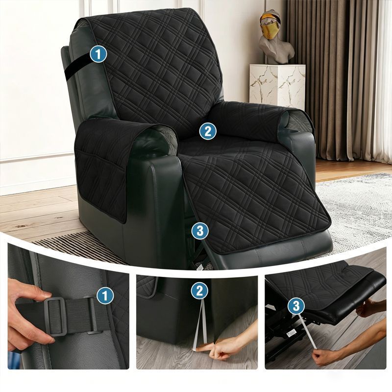 Electric Recliner Sofa Cover - Smoky Cyan - Image 2