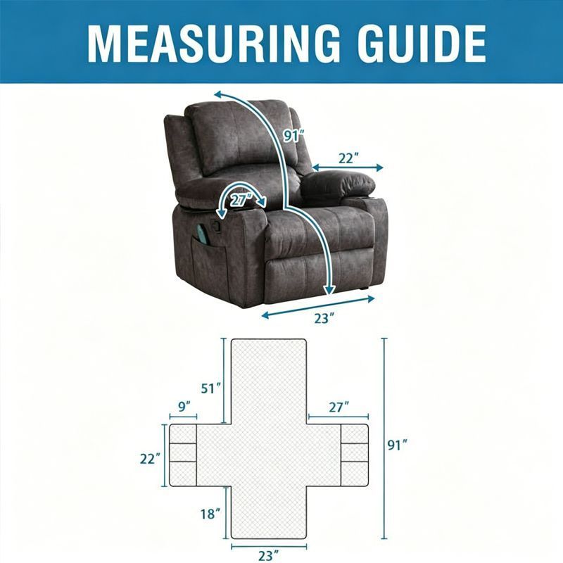 Electric Recliner Sofa Cover - French Grey - Image 5