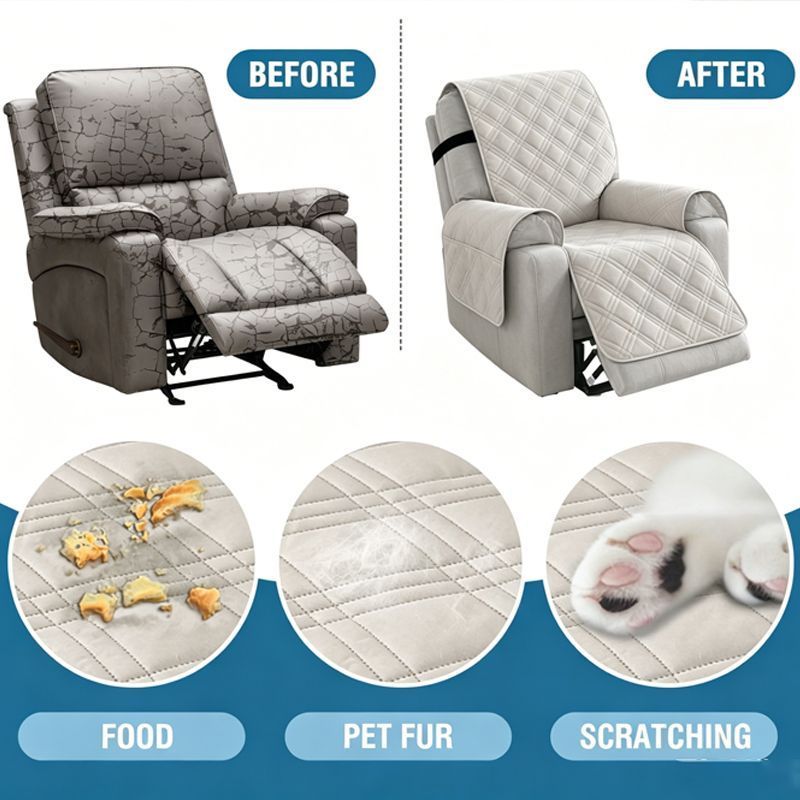 Electric Recliner Sofa Cover - French Grey - Image 7