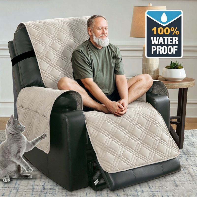 Electric Recliner Sofa Cover - Bean Green - Image 6