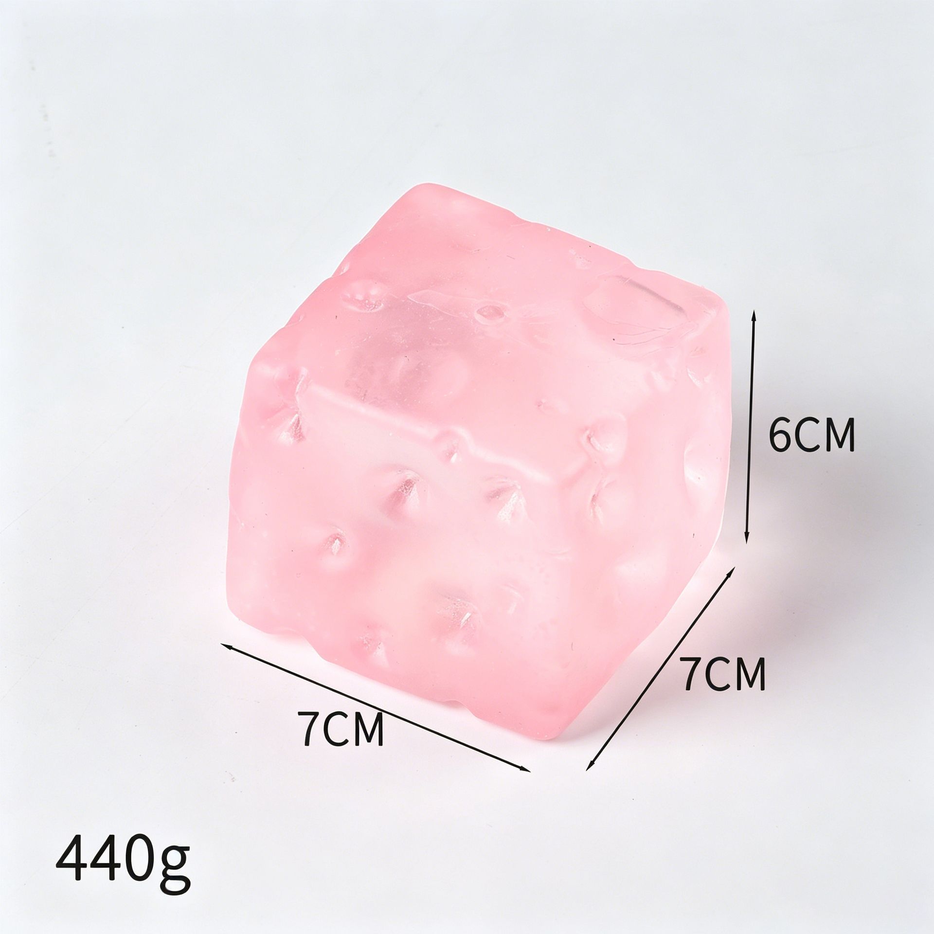 Pink Cheese Squishy 7cm - Image 1