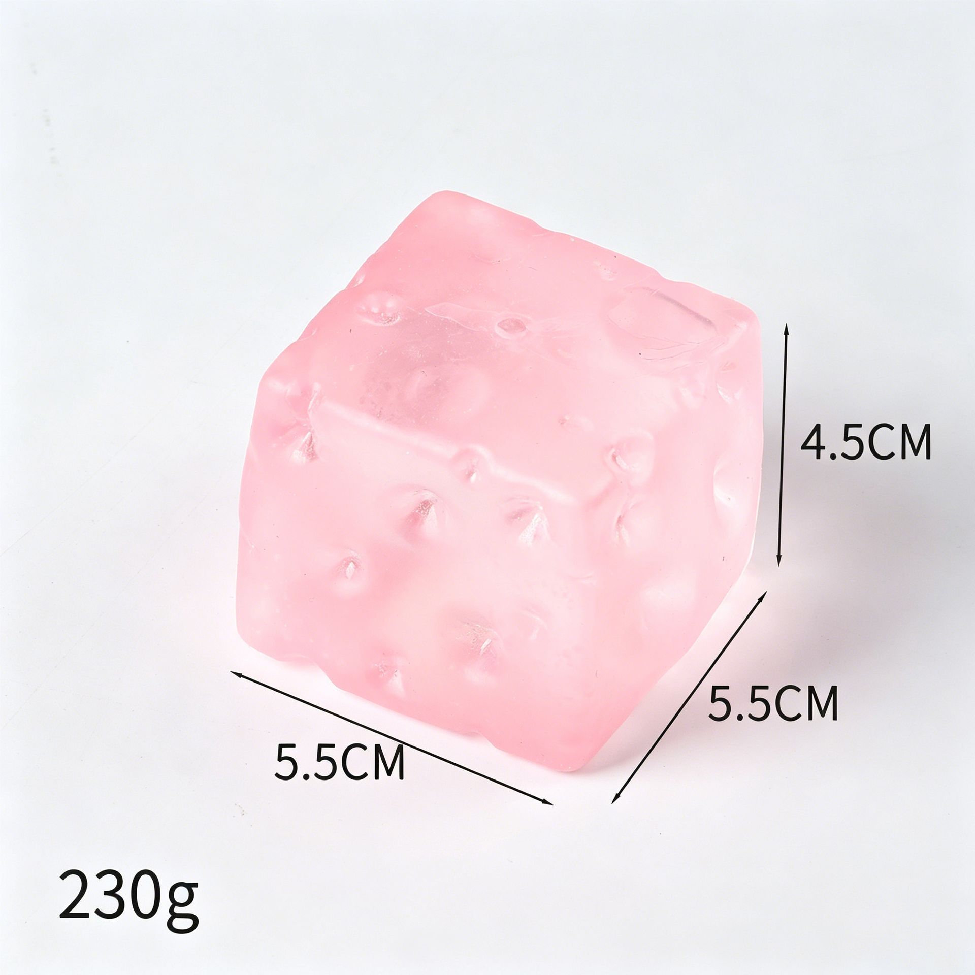Pink Cheese Squishy 5.5cm - Image 1