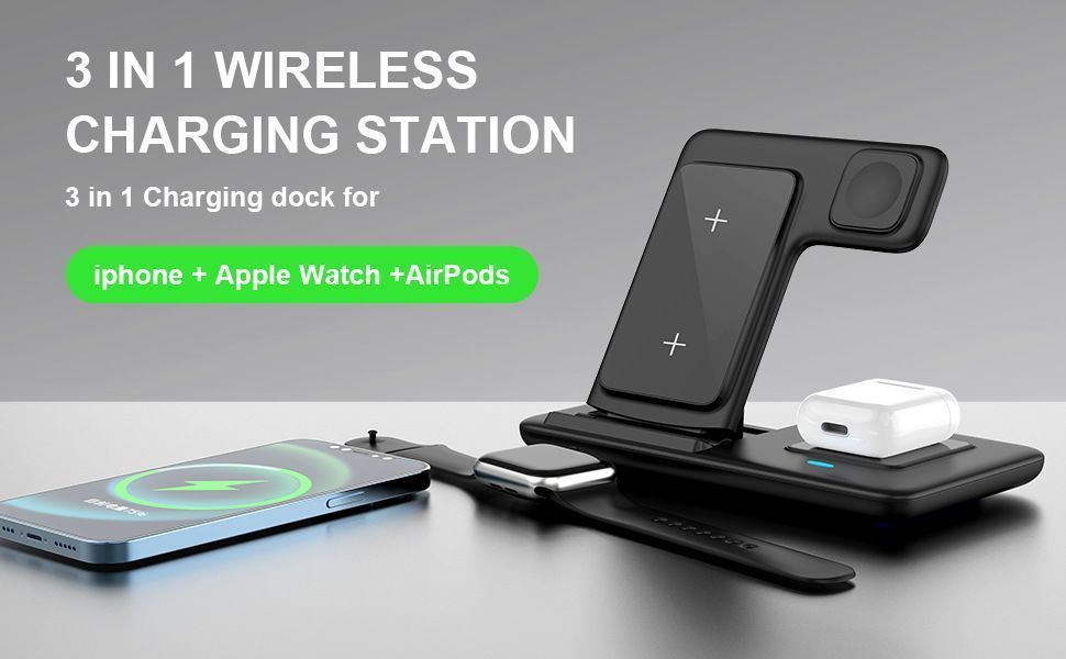 Black 3-in-1 Wireless Charger - Image 8
