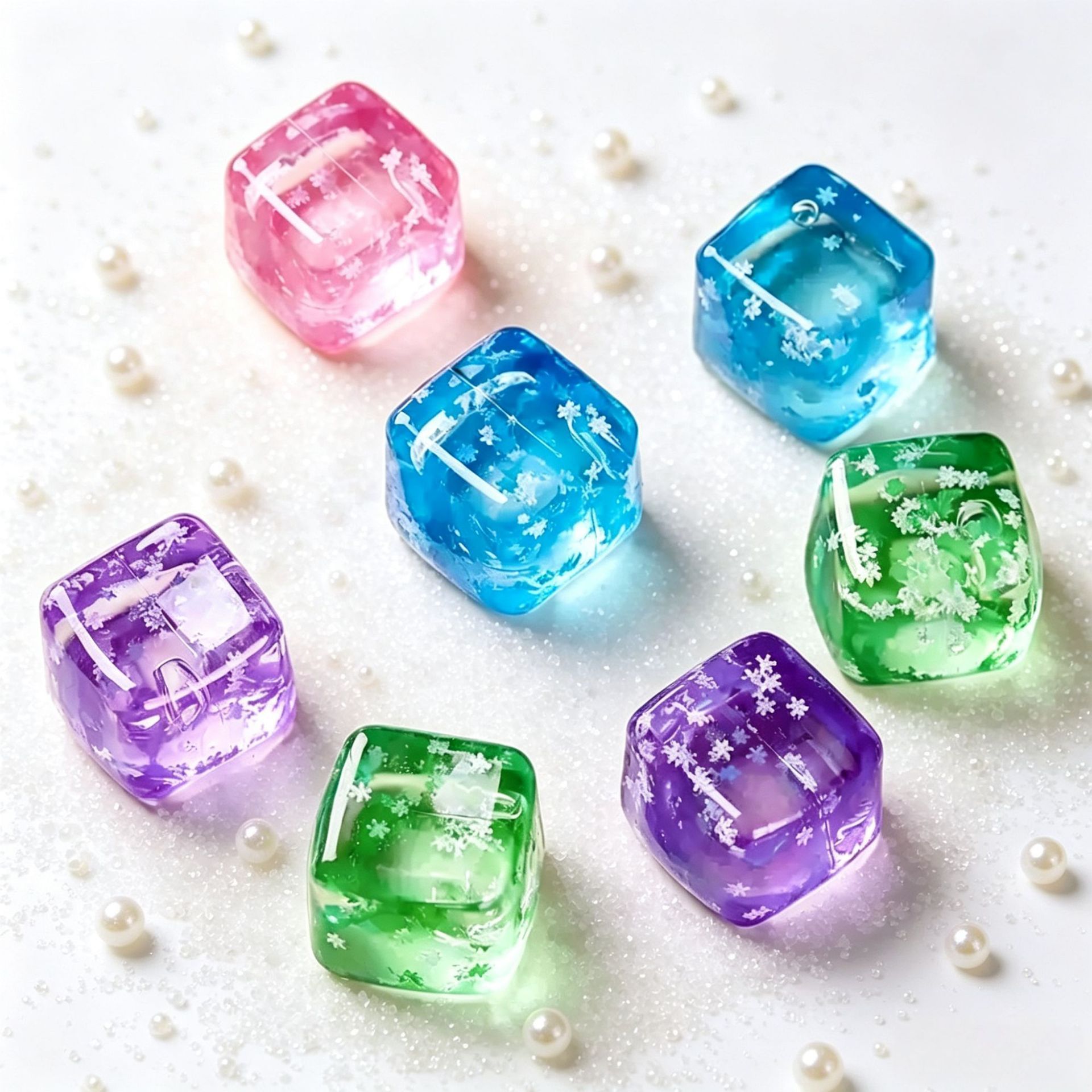 Snowflake Ice Cube Squishy Toy Blue - Image 4