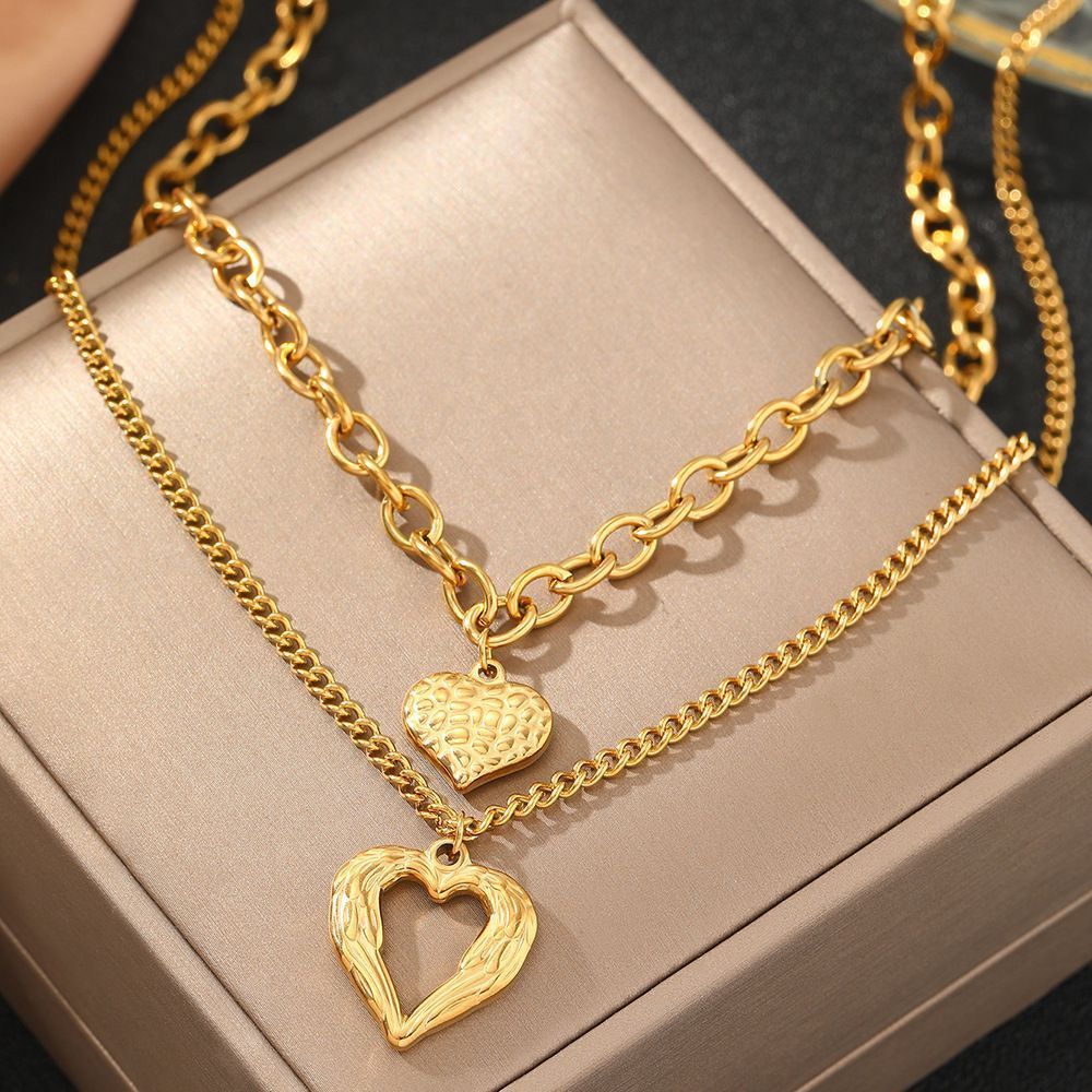 2Pcs Silver Heart Necklace - Image 5