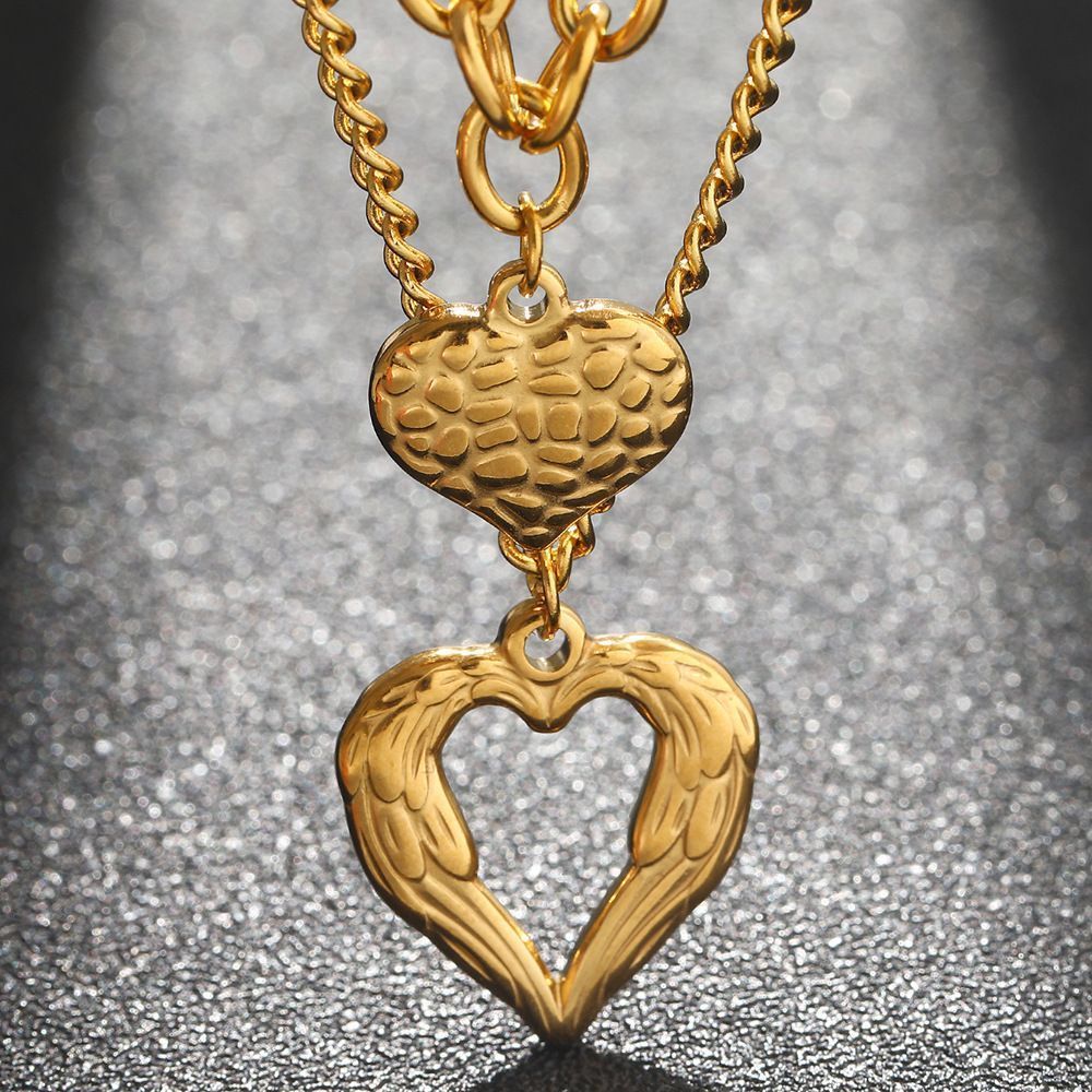 2Pcs Silver Heart Necklace - Image 8