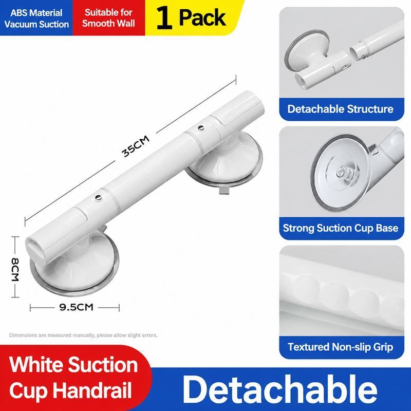 White Suction Grab Bar Removable - Image 1