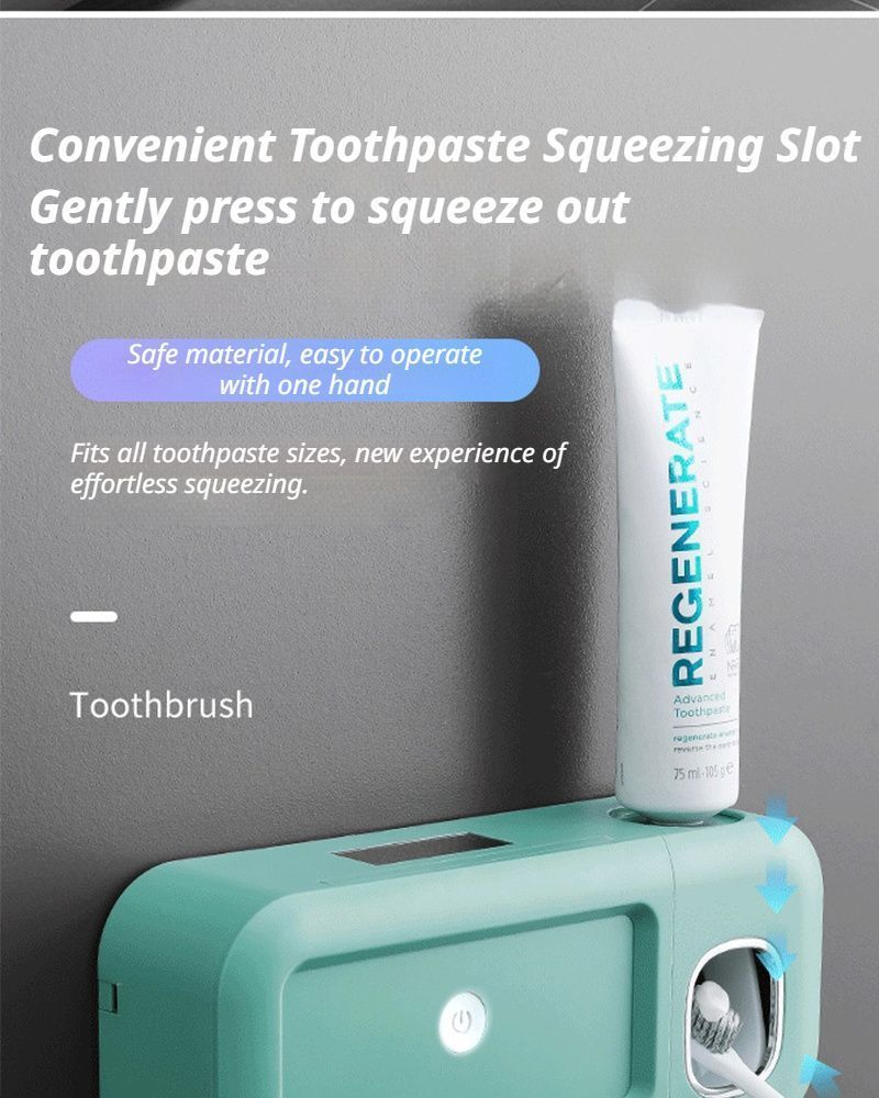 White No-Drill UV Toothbrush Holder - Image 6