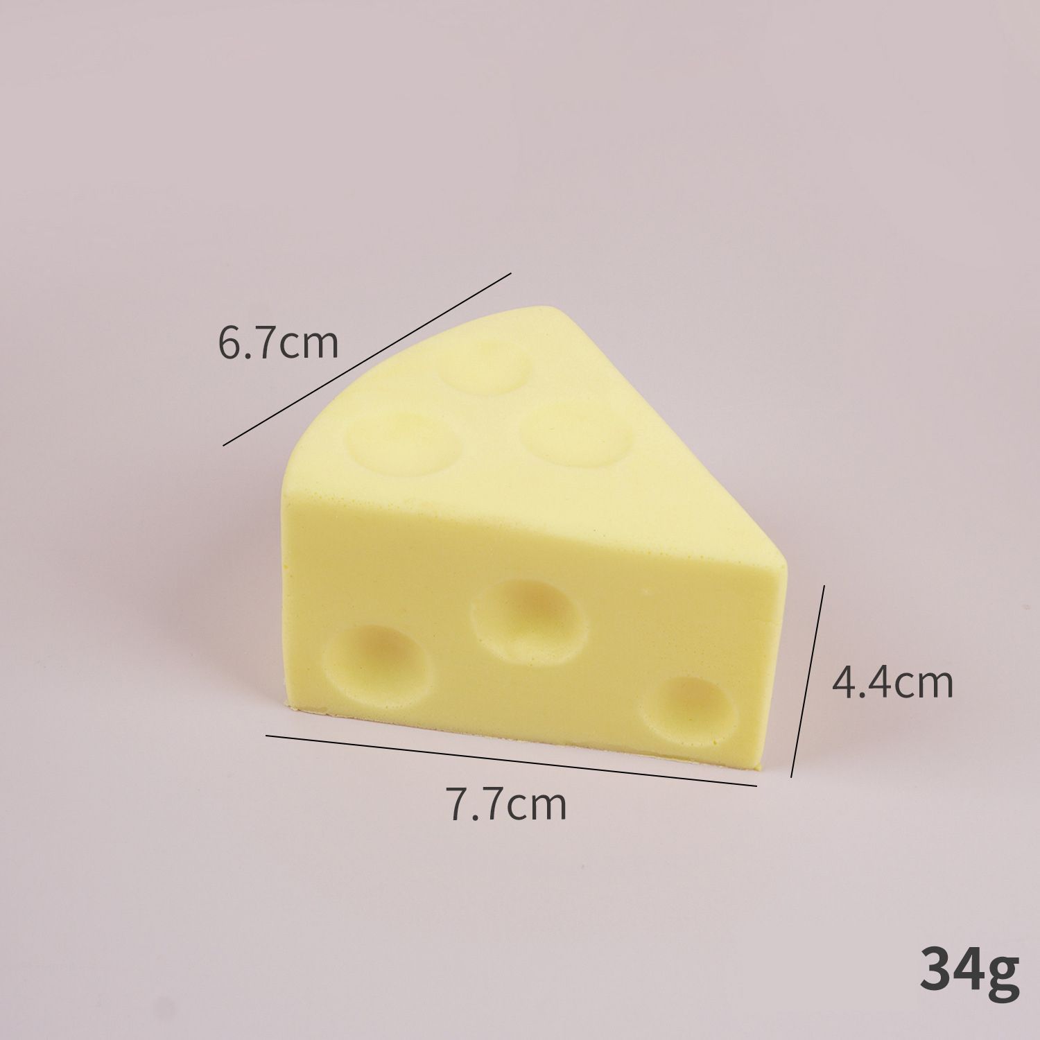 7.5cm Yellow Triangle Cheese Squishy Toy - Image 1
