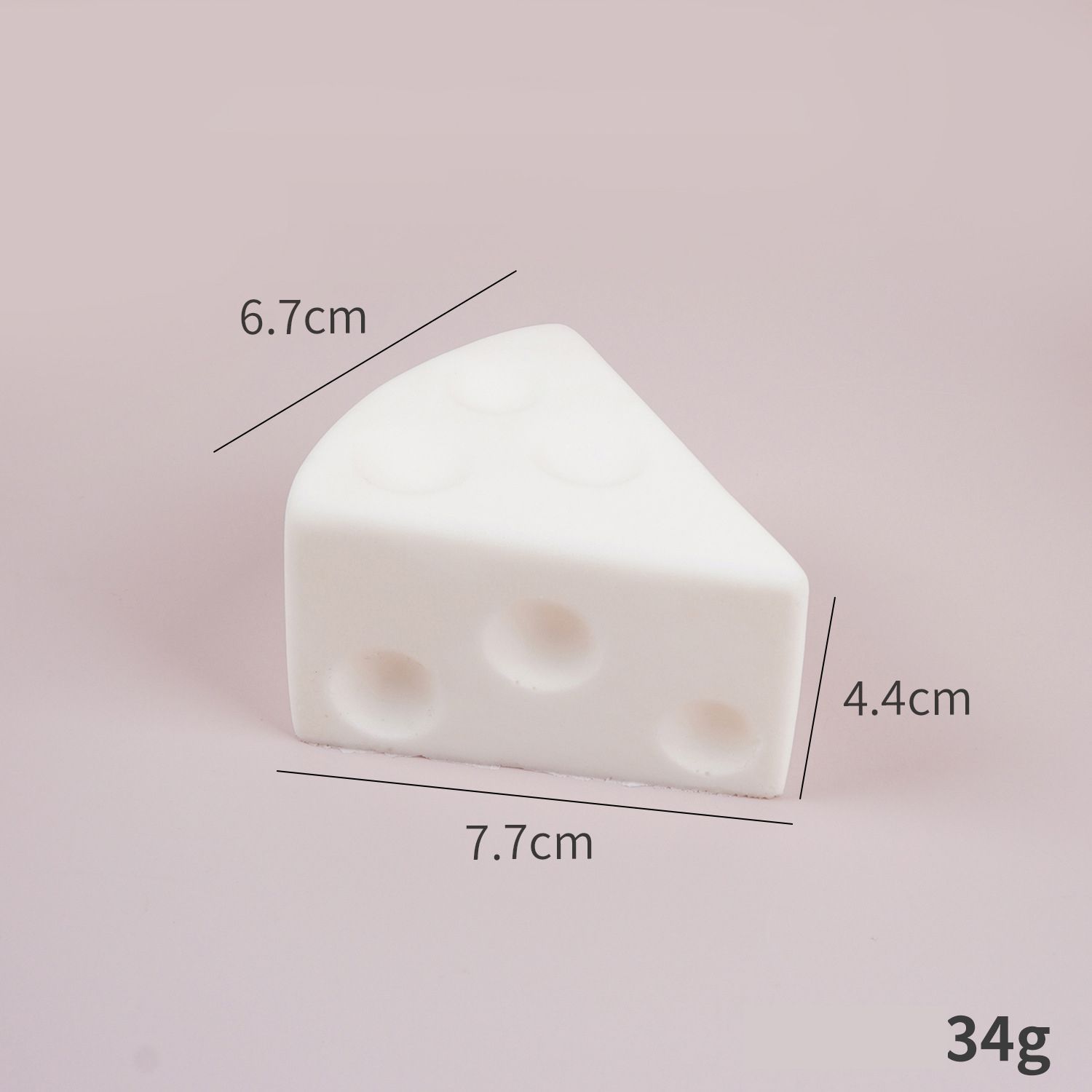 7.5cm White Triangle Cheese Squishy Toy - Image 1