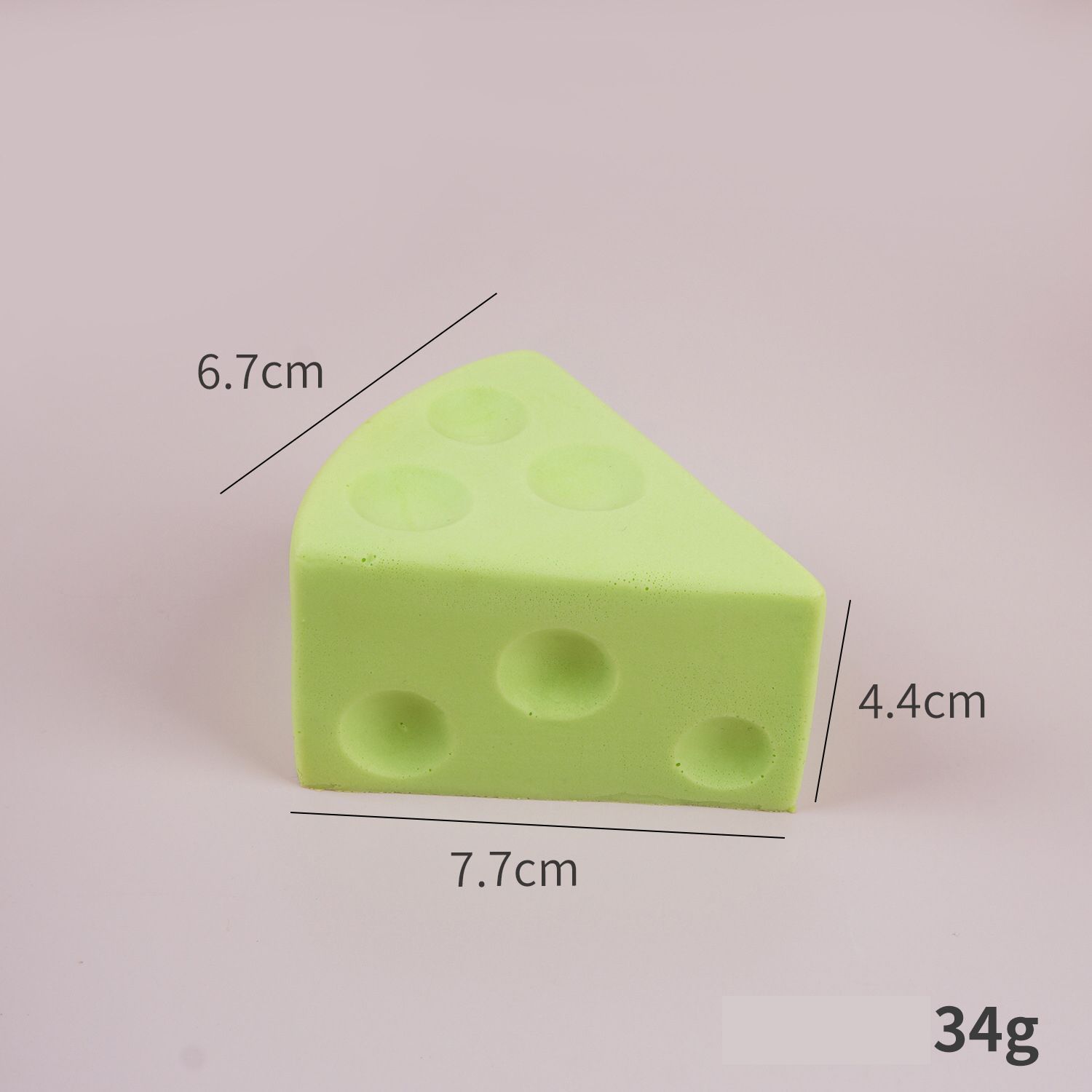 7.5cm Green Triangle Cheese Squishy Toy - Image 1