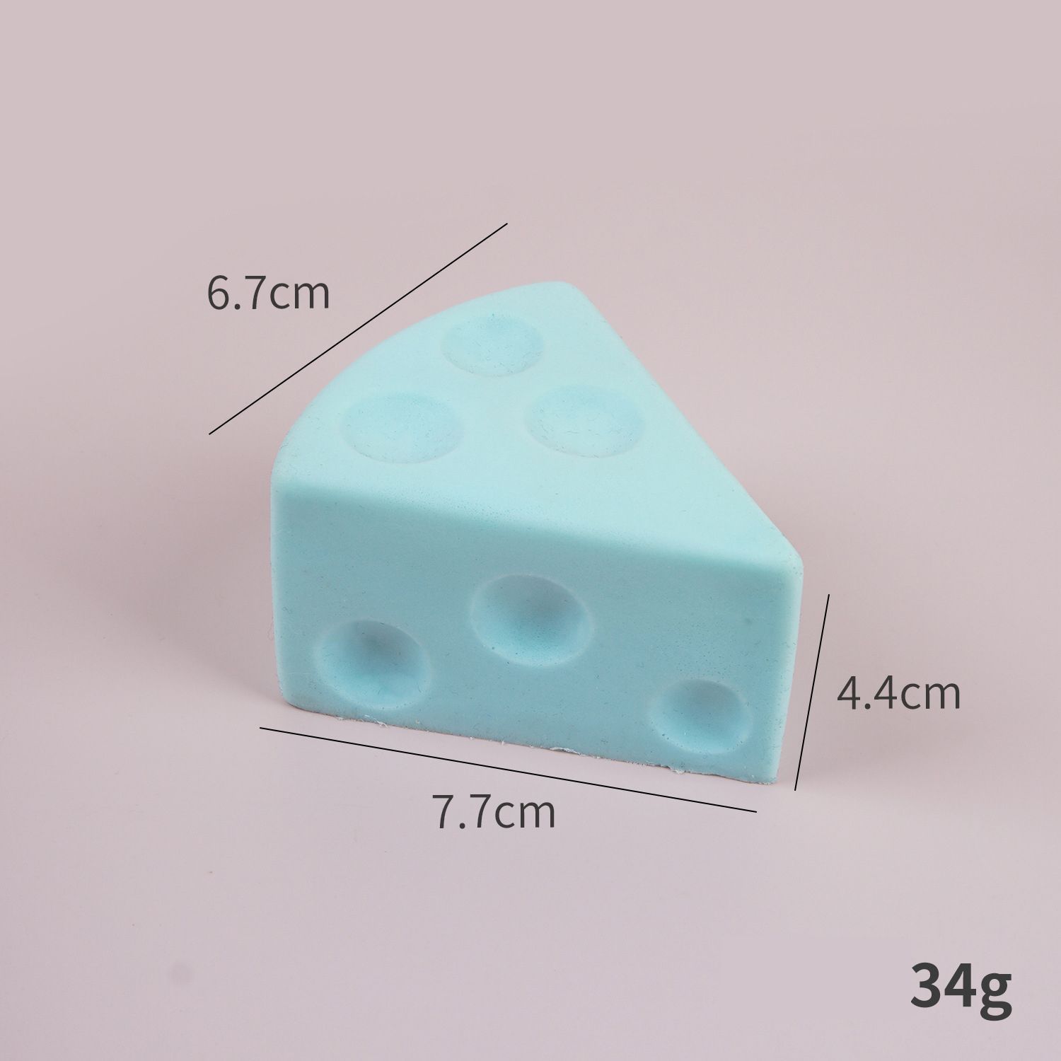 7.5cm Blue Triangle Cheese Squishy Toy - Image 1