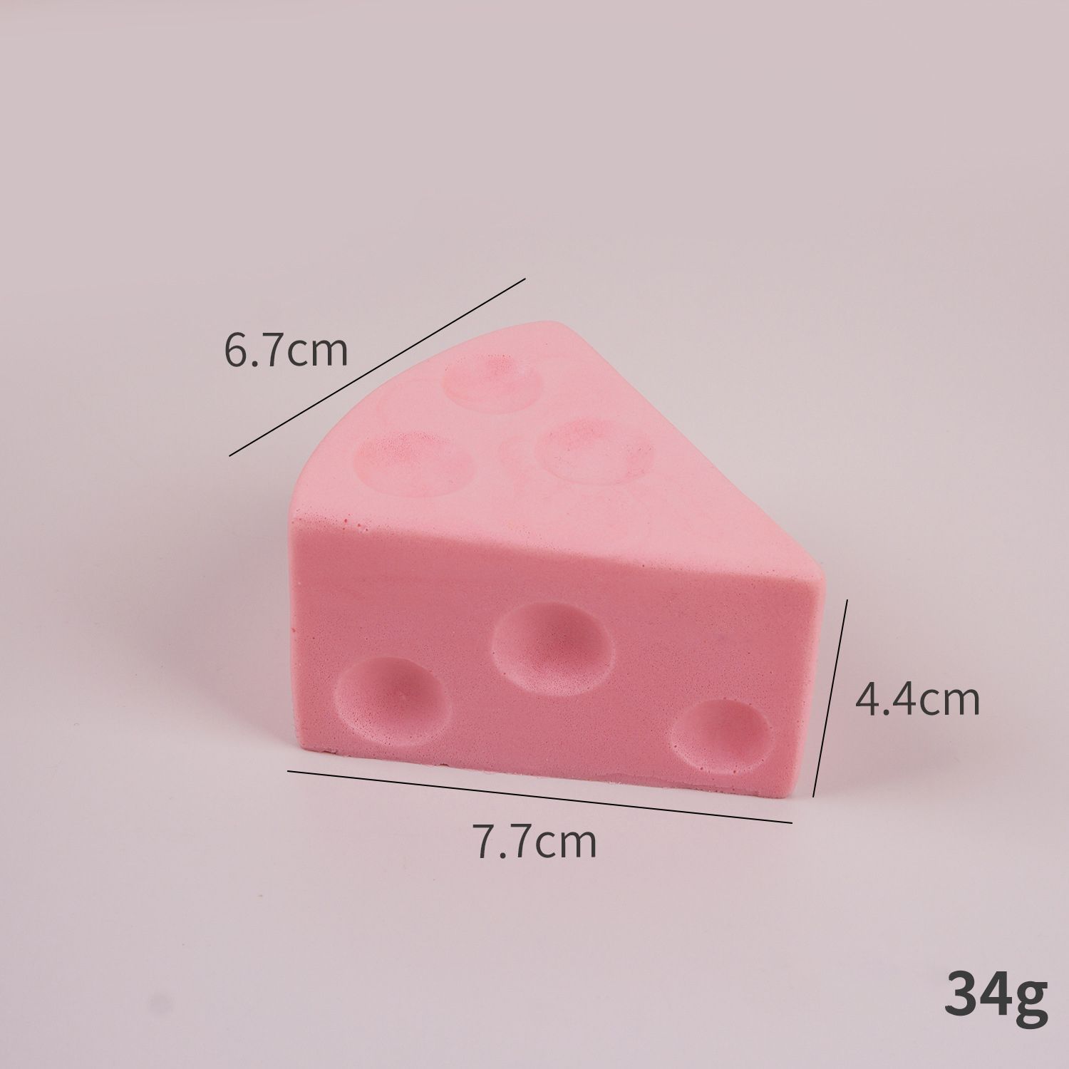 7.5cm Pink Triangle Cheese Squishy Toy - Image 1