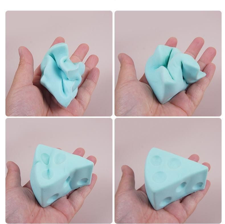 7.5cm Pink Triangle Cheese Squishy Toy - Image 6