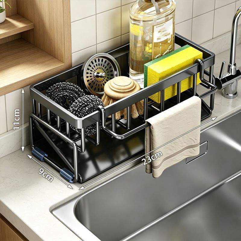 Low Profile Tilted Dish Drying Rack Black 01 - Image 1