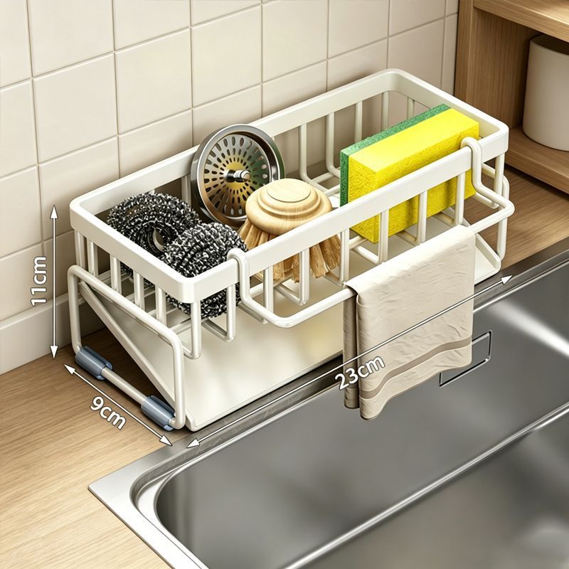 Low Profile Tilted Dish Drying Rack-Cream White 02 - Image 1