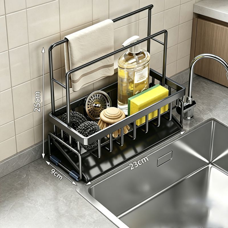 Tall Tilted Dish Drying Rack Black 03 - Image 1