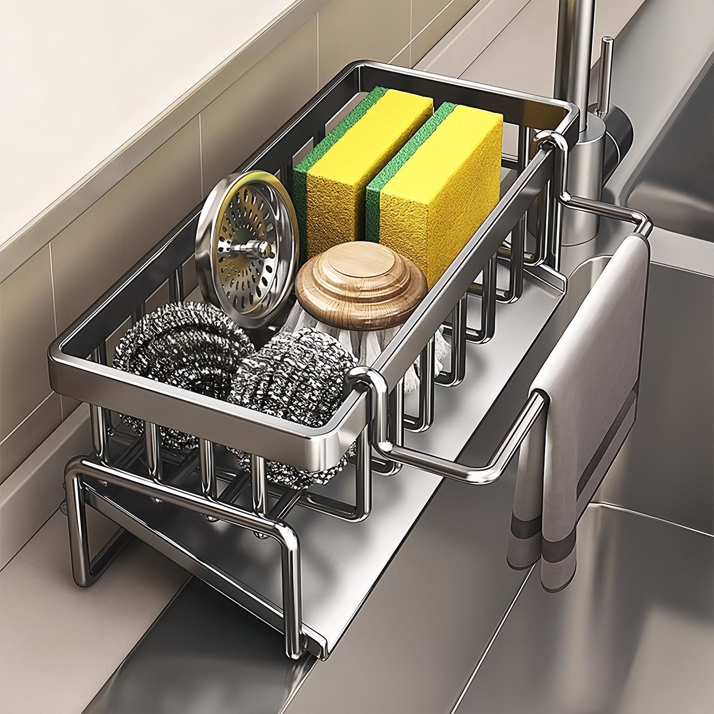 Tall Tilted Dish Drying Rack Black 03 - Image 2